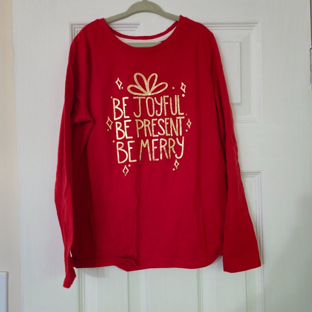 Christmas Holiday Long Sleeve Shirt - Size M (7/8)